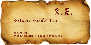 Kolozs Rozália névjegykártya