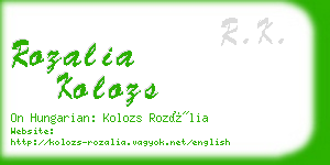 rozalia kolozs business card